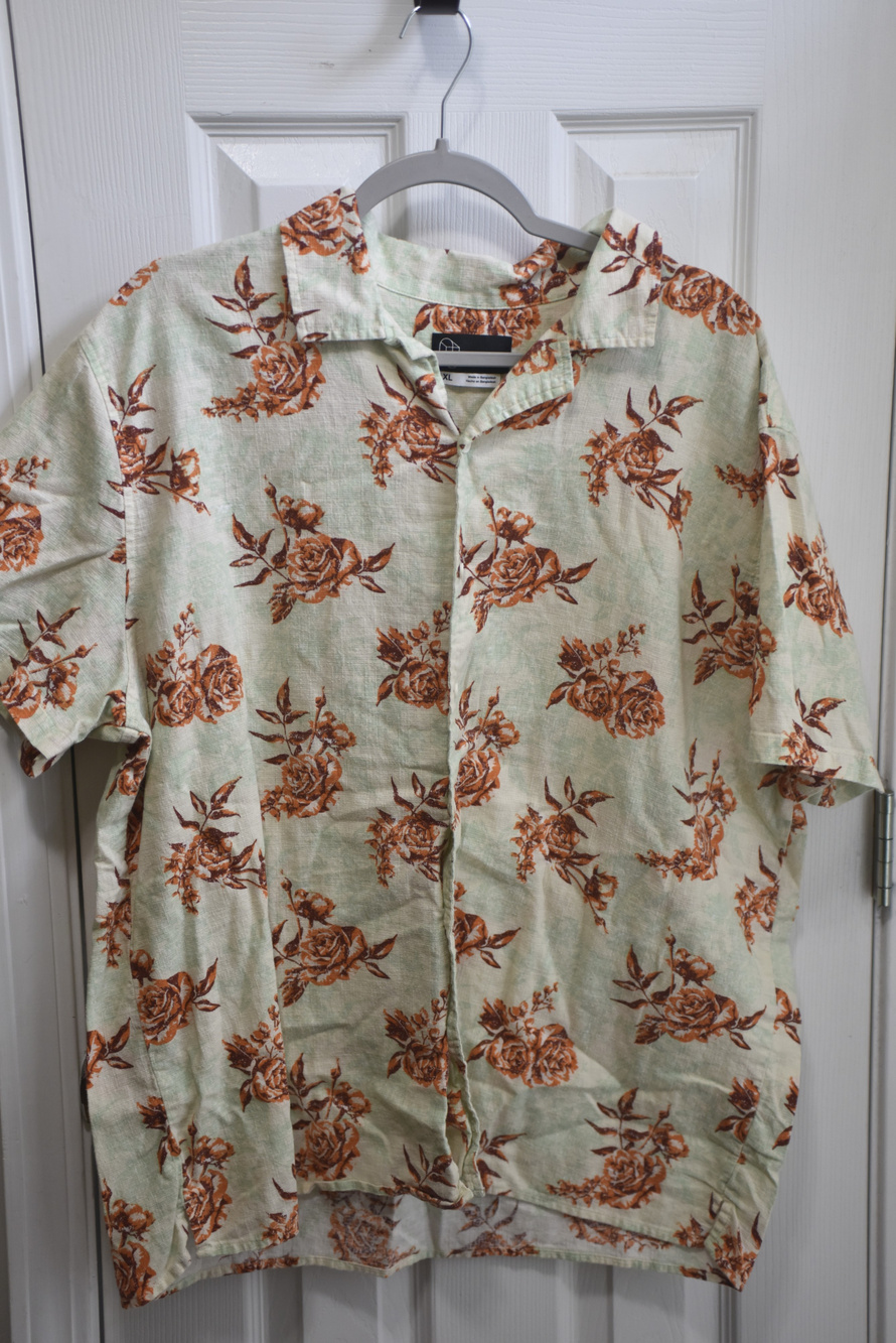 Original Use Floral Short Sleeve Button Up Shirt XL LSC417